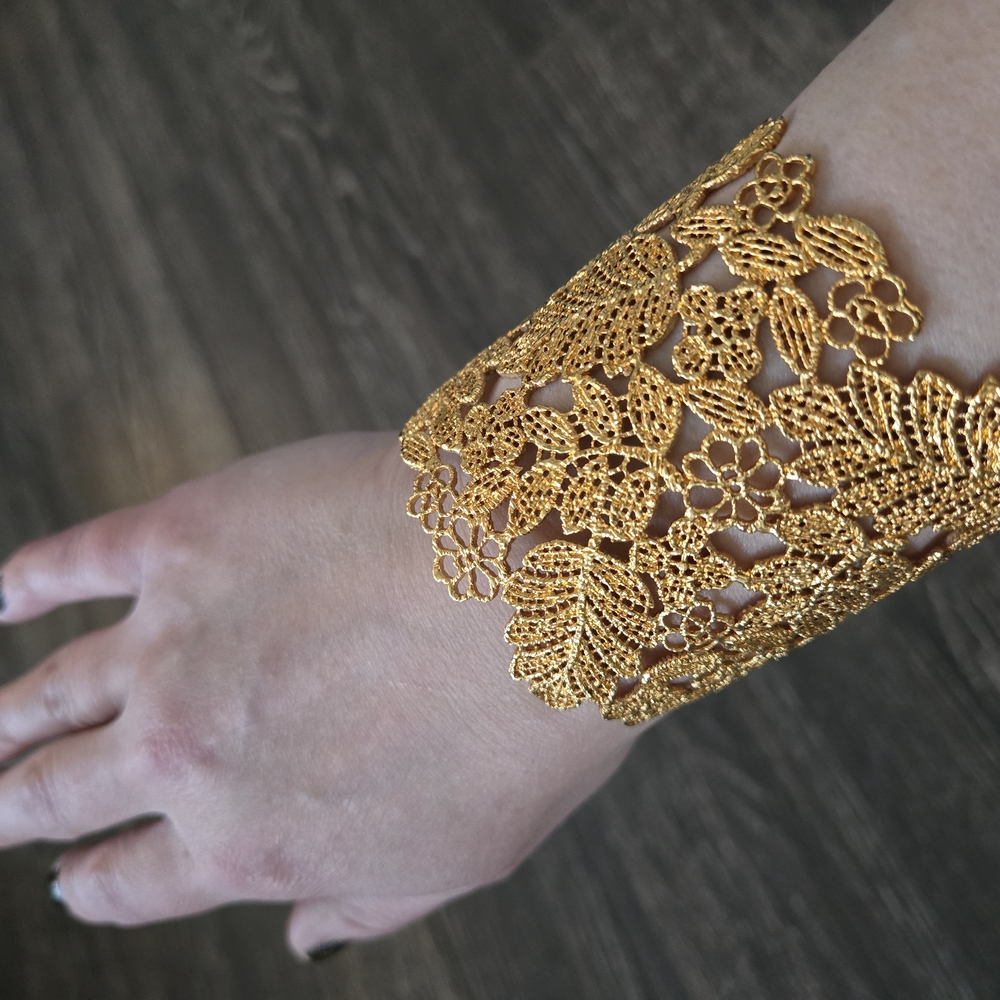 Stella and Dot Chantilly Gold Lace Cuff